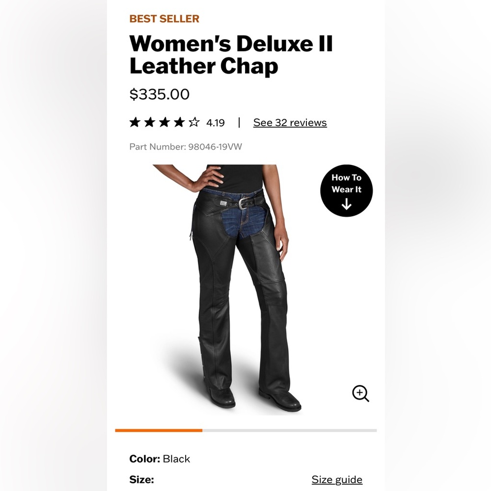 Harley Davidson Leather Chaps Deluxe NWT